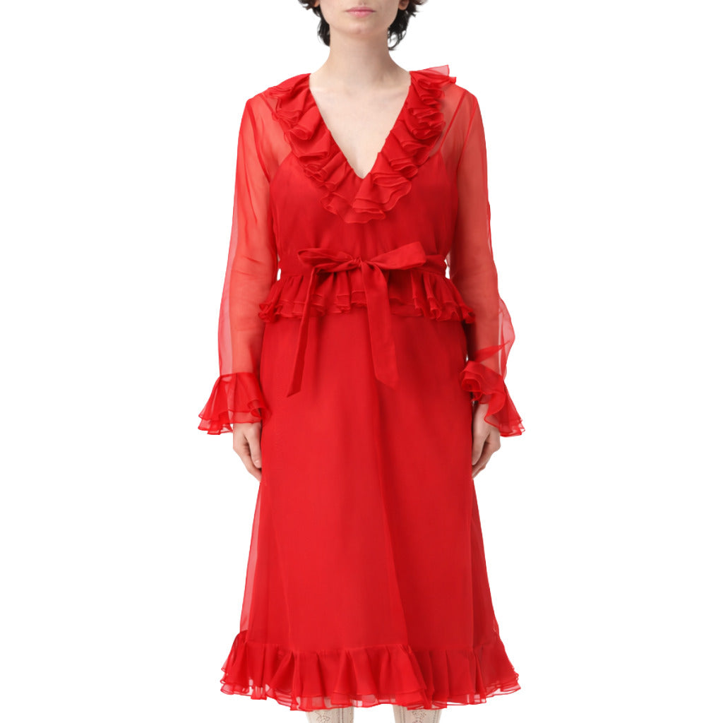Valentino Garavani Dress Red Silk — view 2