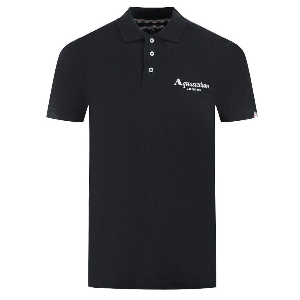 Aquascutum Cotton Polo Shirt, Contrasting Logo On Front — view 2