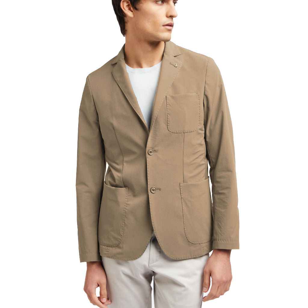 AT.P.CO technical fabric jacket with classic collar, beige