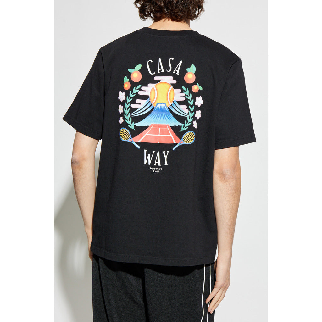 Casablanca Cotton T-Shirt Casa Way Mountain Black — view 4