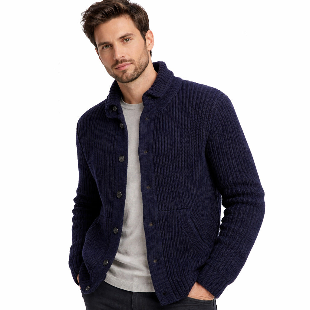 Herno men's knitted jacket, blue