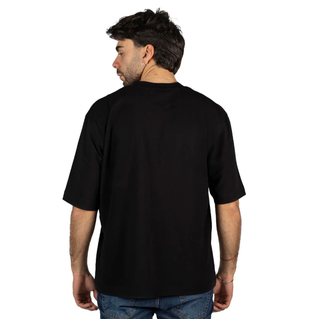 Alpha Studio , Black Solid Color Crew Neck T-Shirt — view 4