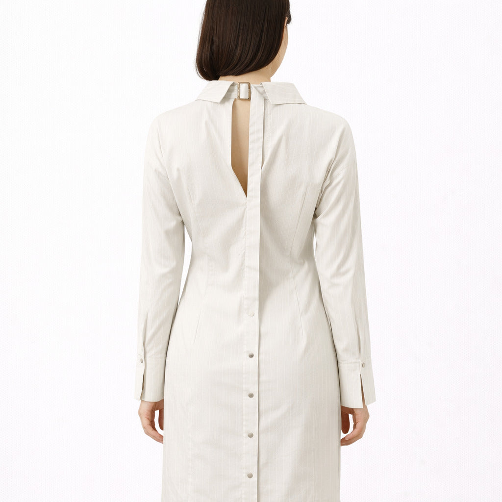 Patrizia Pepe Dress Pinstripe Grey Gray — view 2