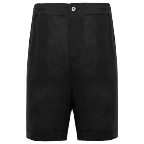 Alpha Studio Linen Shorts Black