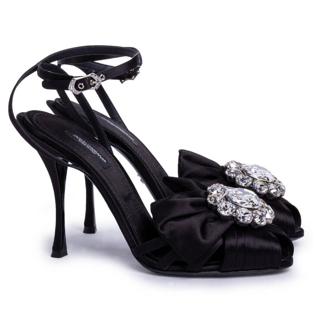 Dolce & Gabbana Silk Sandals Black