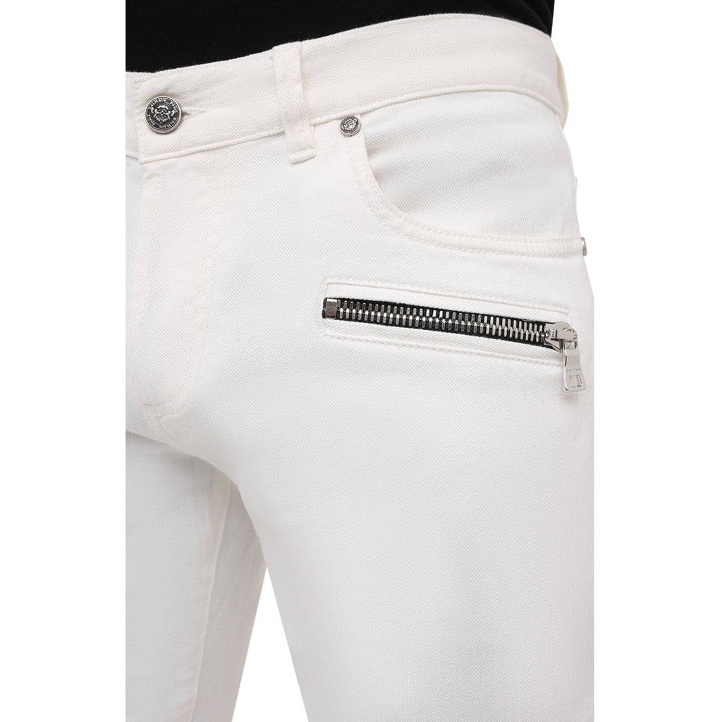 Balmain Cotton Jeans Slim Fit Bianchi White — view 4