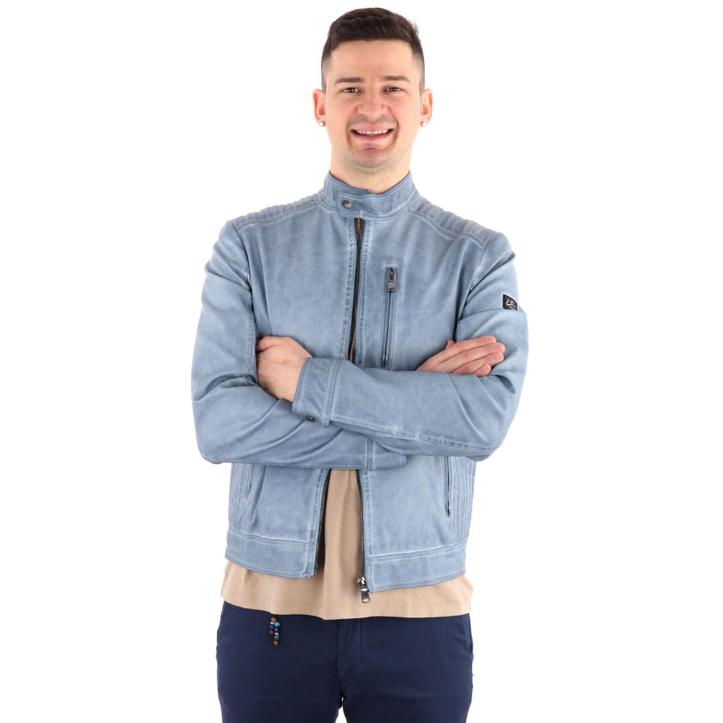 Yes Zee Leather Jacket Ecopelle Denim — view 2