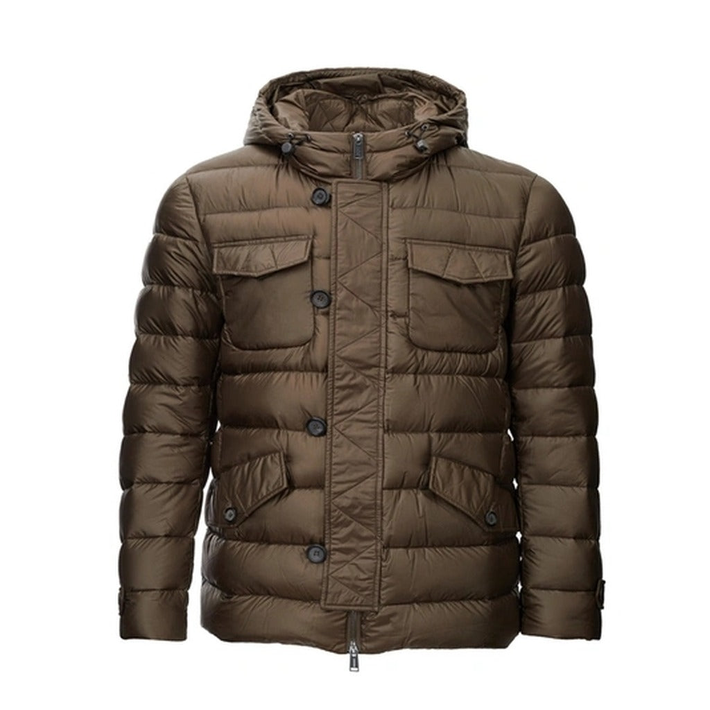 Add Waterproof Jacket With Hood And Four Pockets Brown — view 2