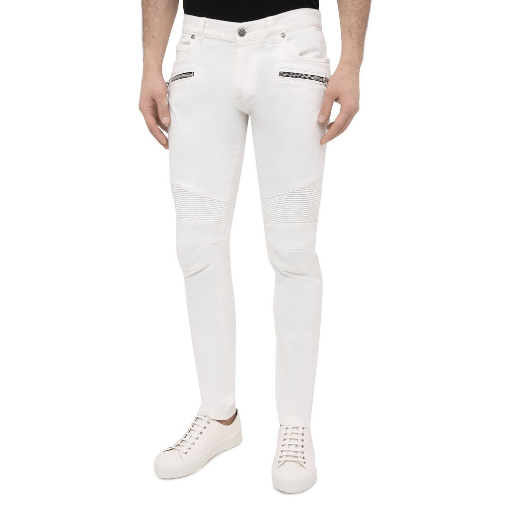 Balmain Cotton Jeans Slim Fit Bianchi White — view 2