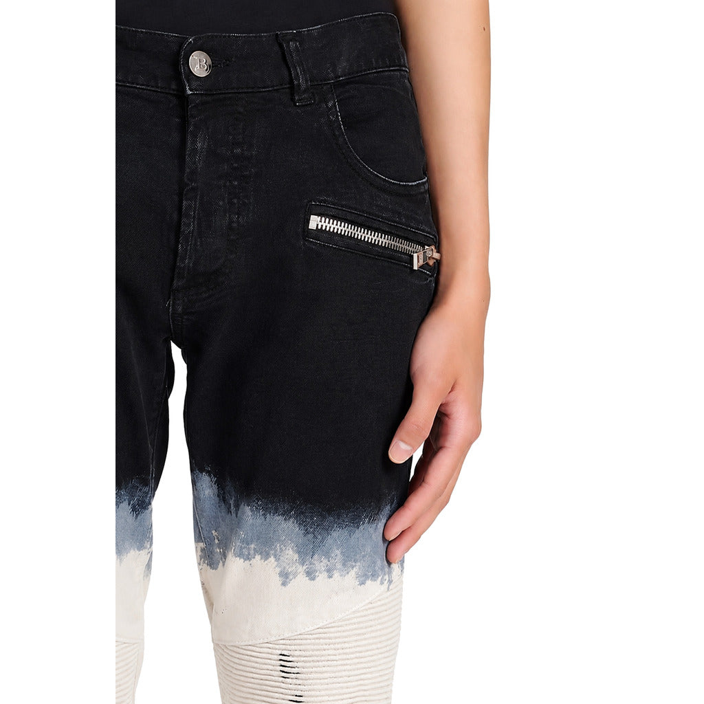 Balmain Cotton Jeans Black And White Tie-Dye — view 3