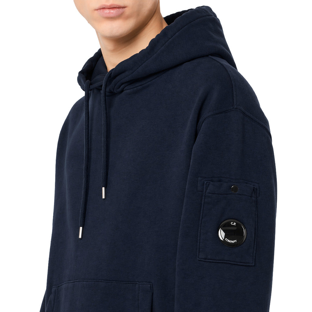 C.P. Company Cotton Sweatshirt Diagonal Goggles Blue — view 3