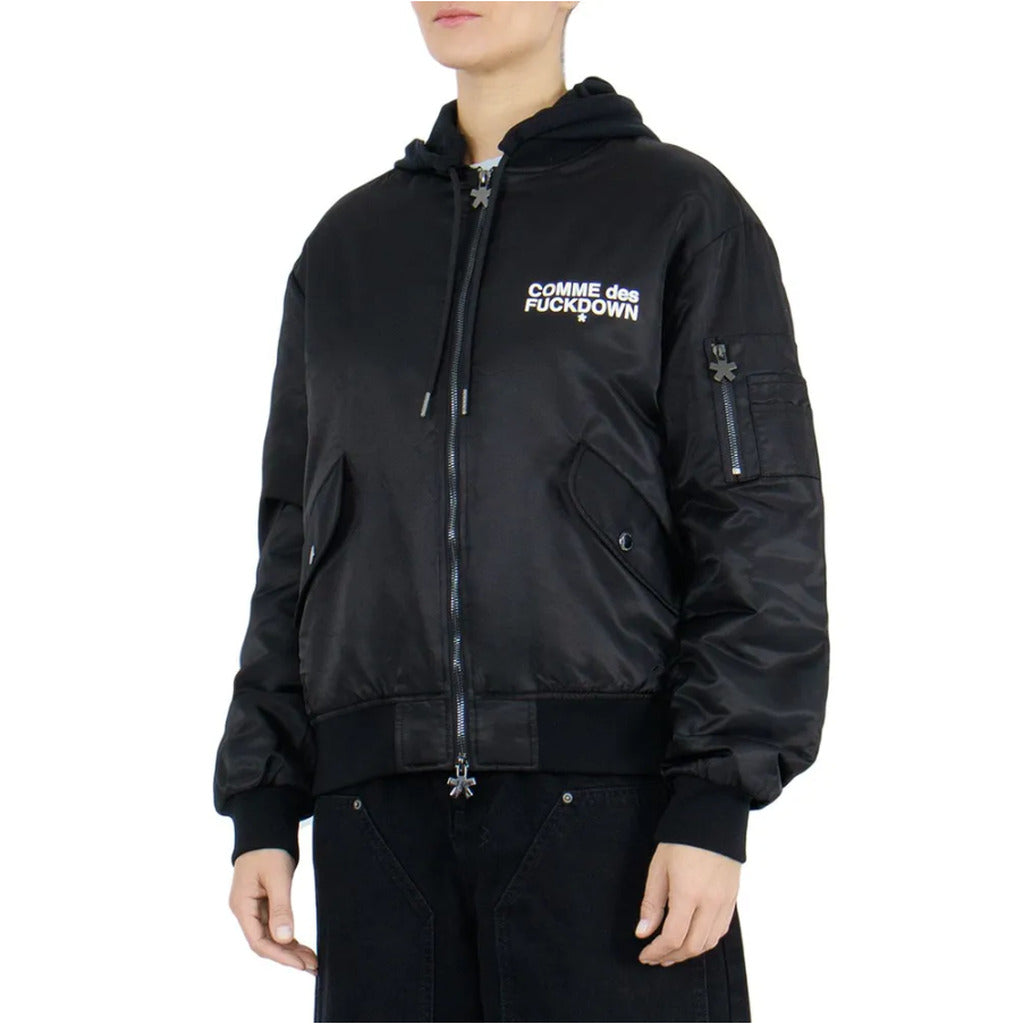 Comme Des Fuckdown Nylon Jacket Bomber Nera — view 3