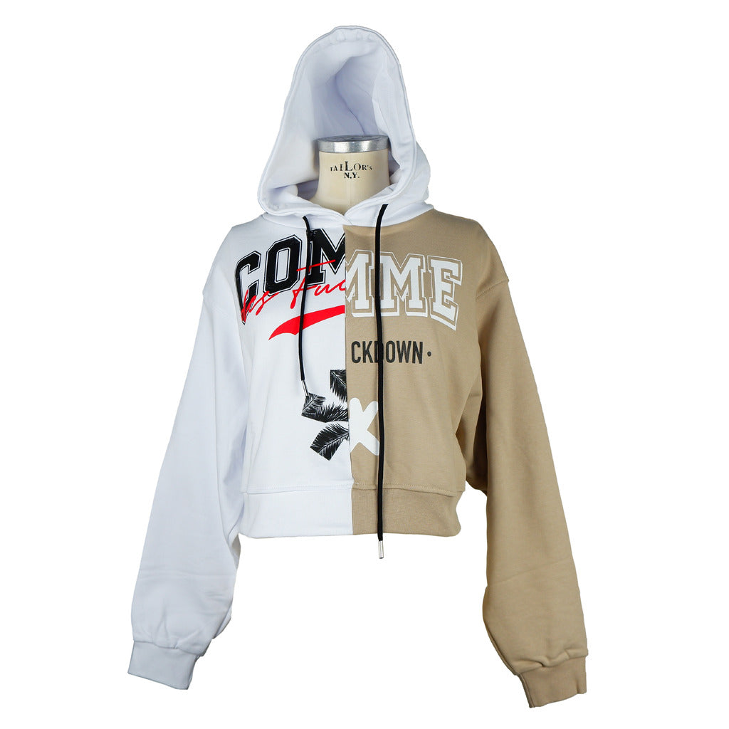Comme Des Fuckdown Two-Tone Sweatshirt With Hood And Front Graphic