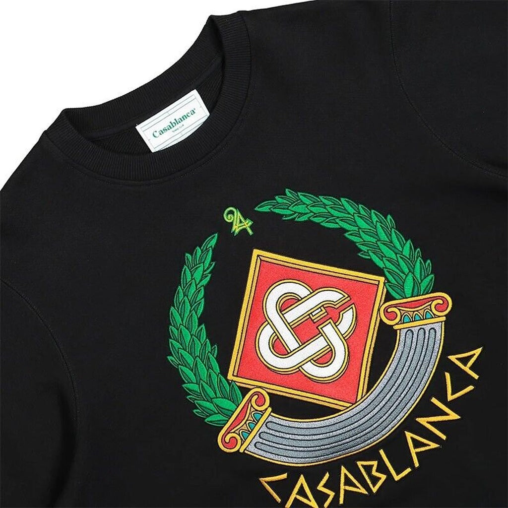 Casablanca casa crest embroidered sweatshirt, black