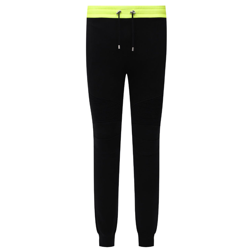Balmain Cotton Trousers Jogging Neri Black