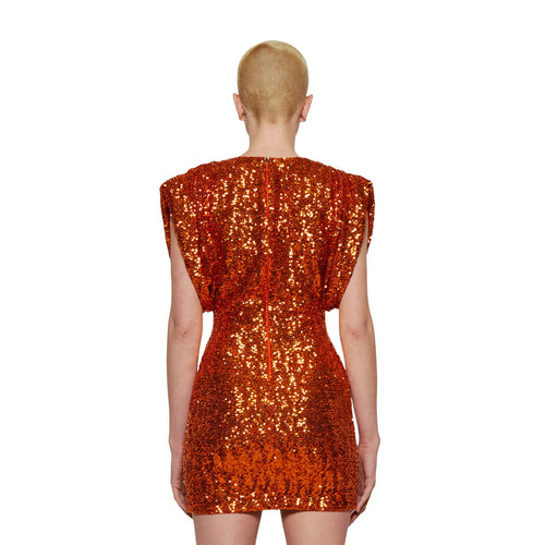 The Attico Dress Orange Sequin — view 2