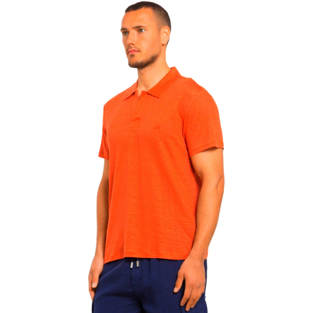 Vilebrequin Linen Polo Arancio Abricot — view 2