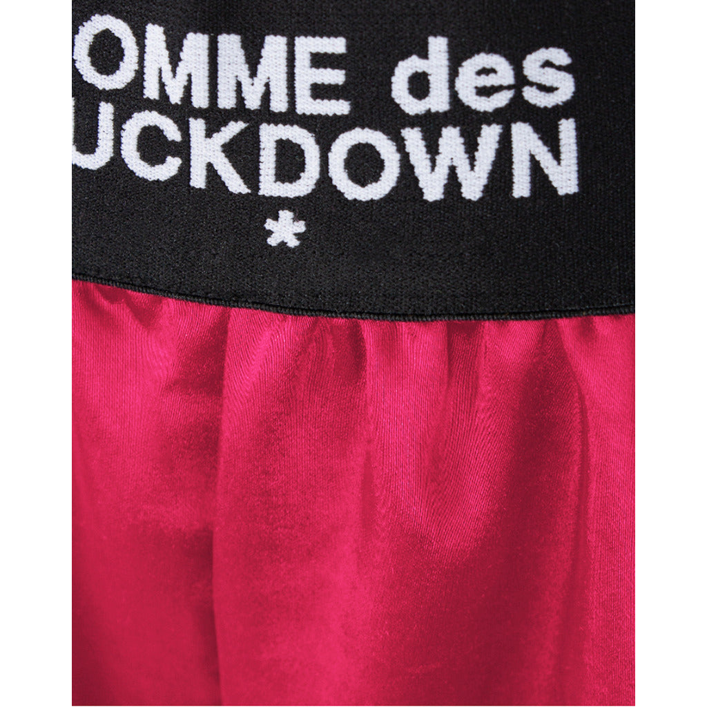 Comme Des Fuckdown Satin Shorts In Raso Fuxia — view 4