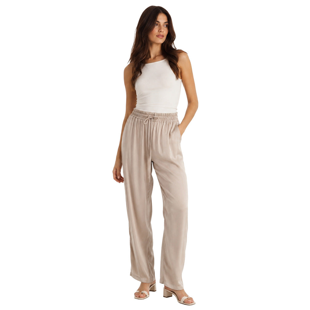 Dolce & Gabbana Silk Pantalone Con Couisse Beige
