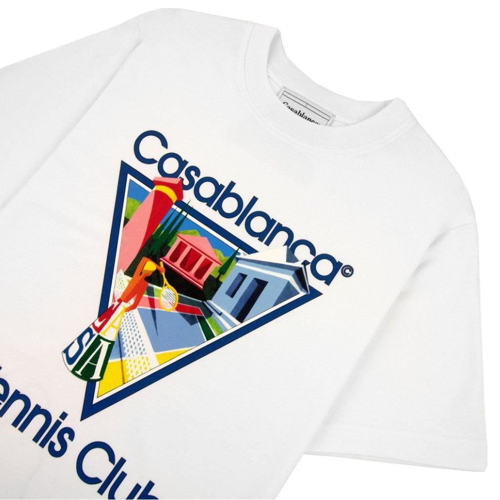 Casablanca white cotton crew neck t-shirt, white