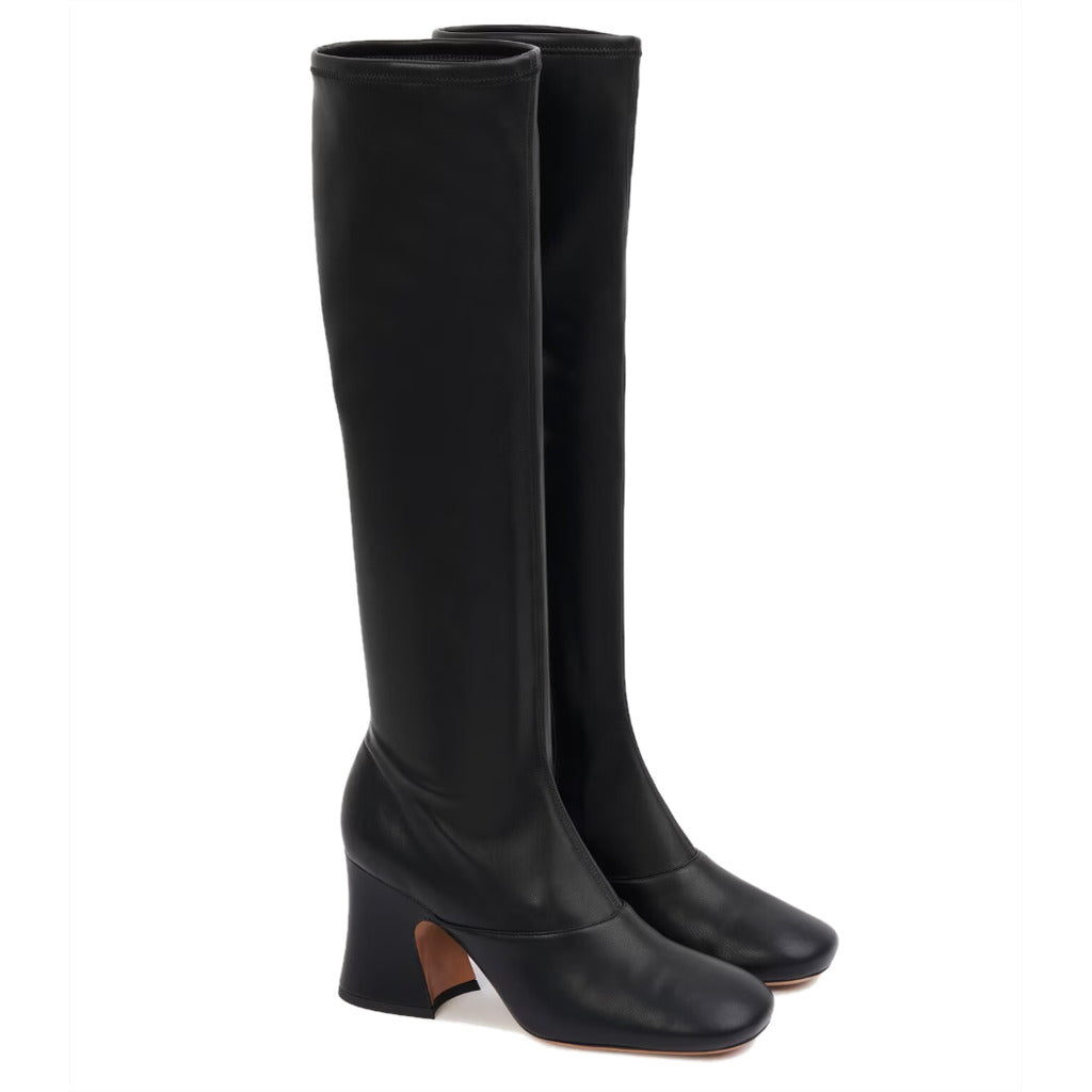 Chloè Leather Janis Heeled Boot Black — view 4