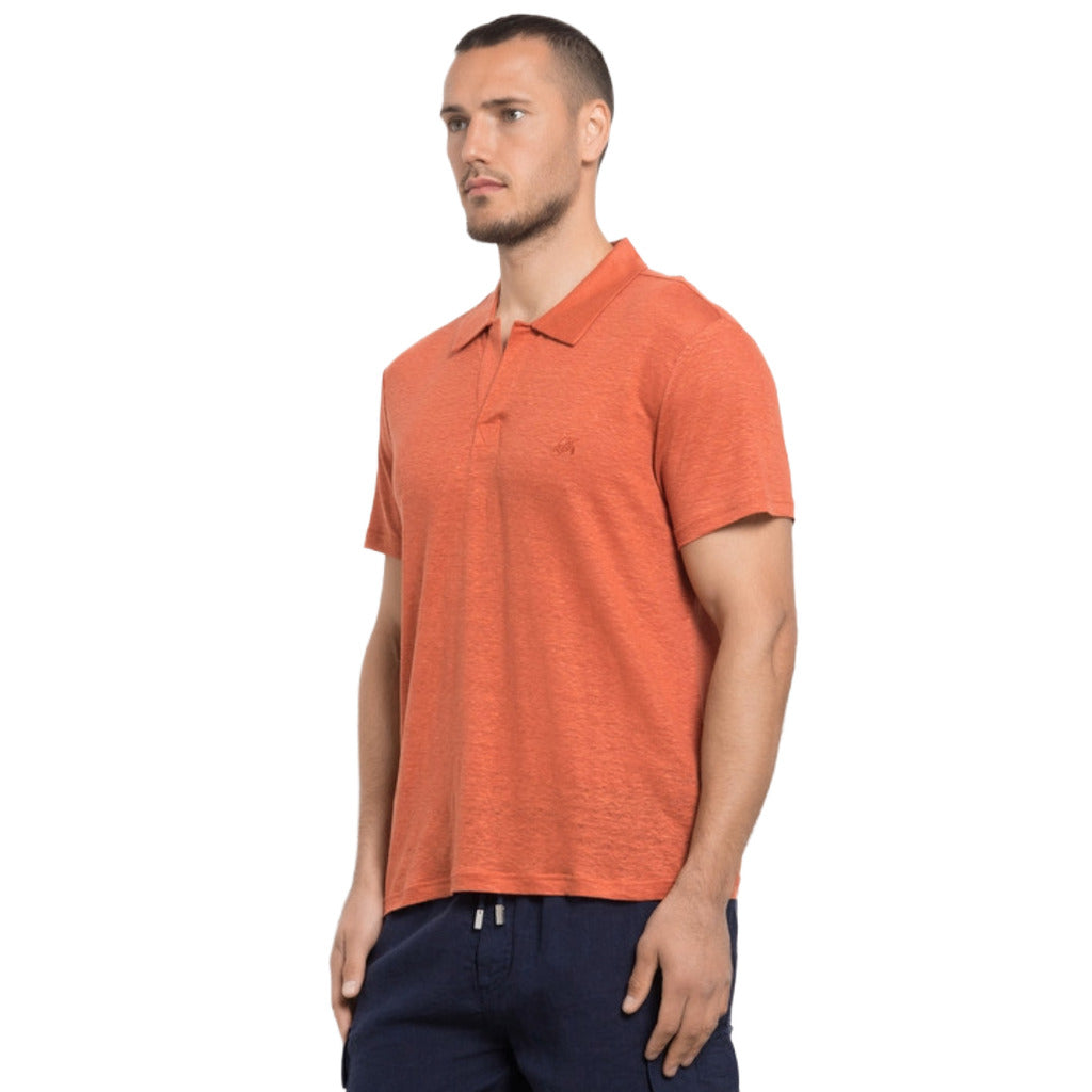 Vilebrequin Linen Polo Arancione Abricot — view 4
