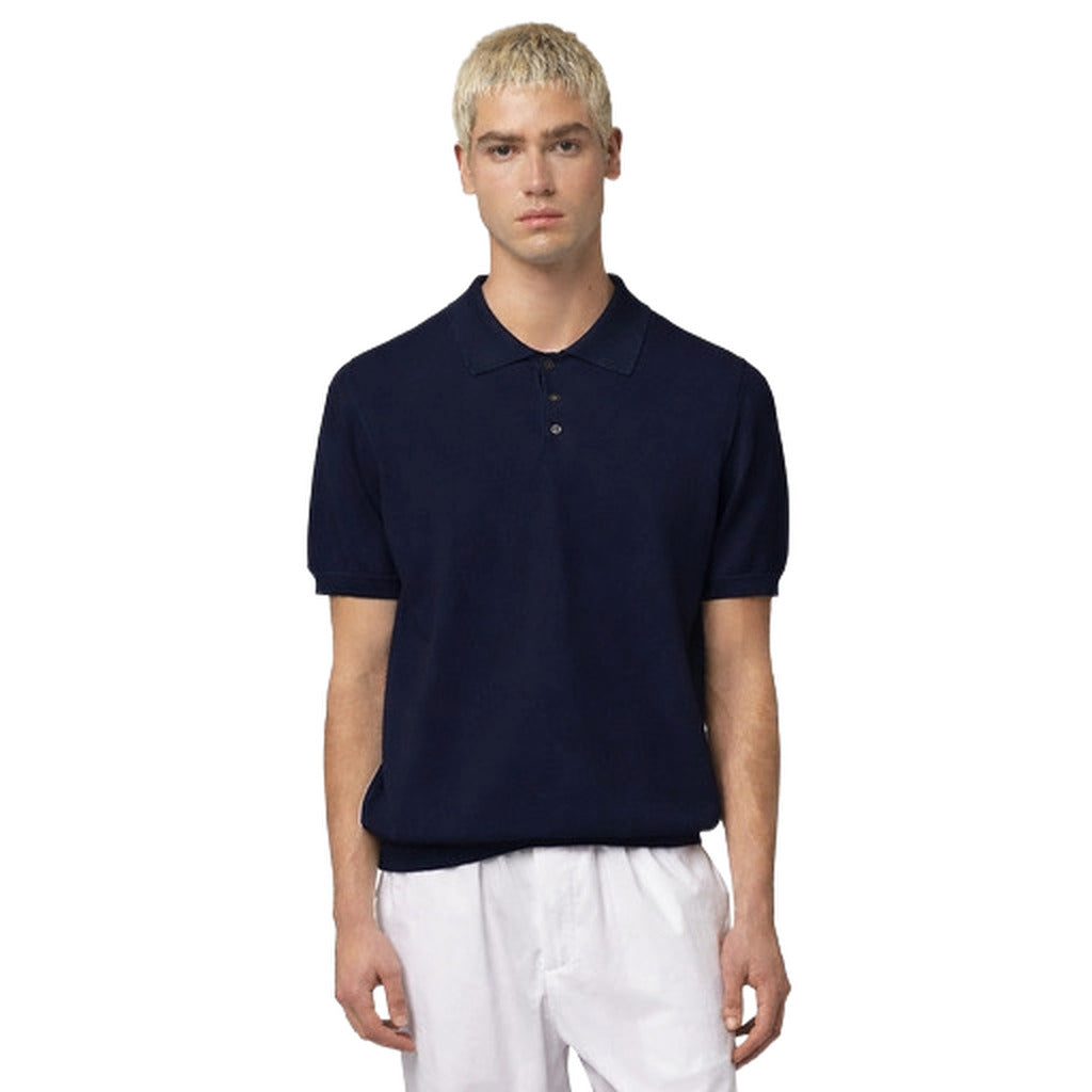 Alpha Studio Cotton Polo Shirt Blue