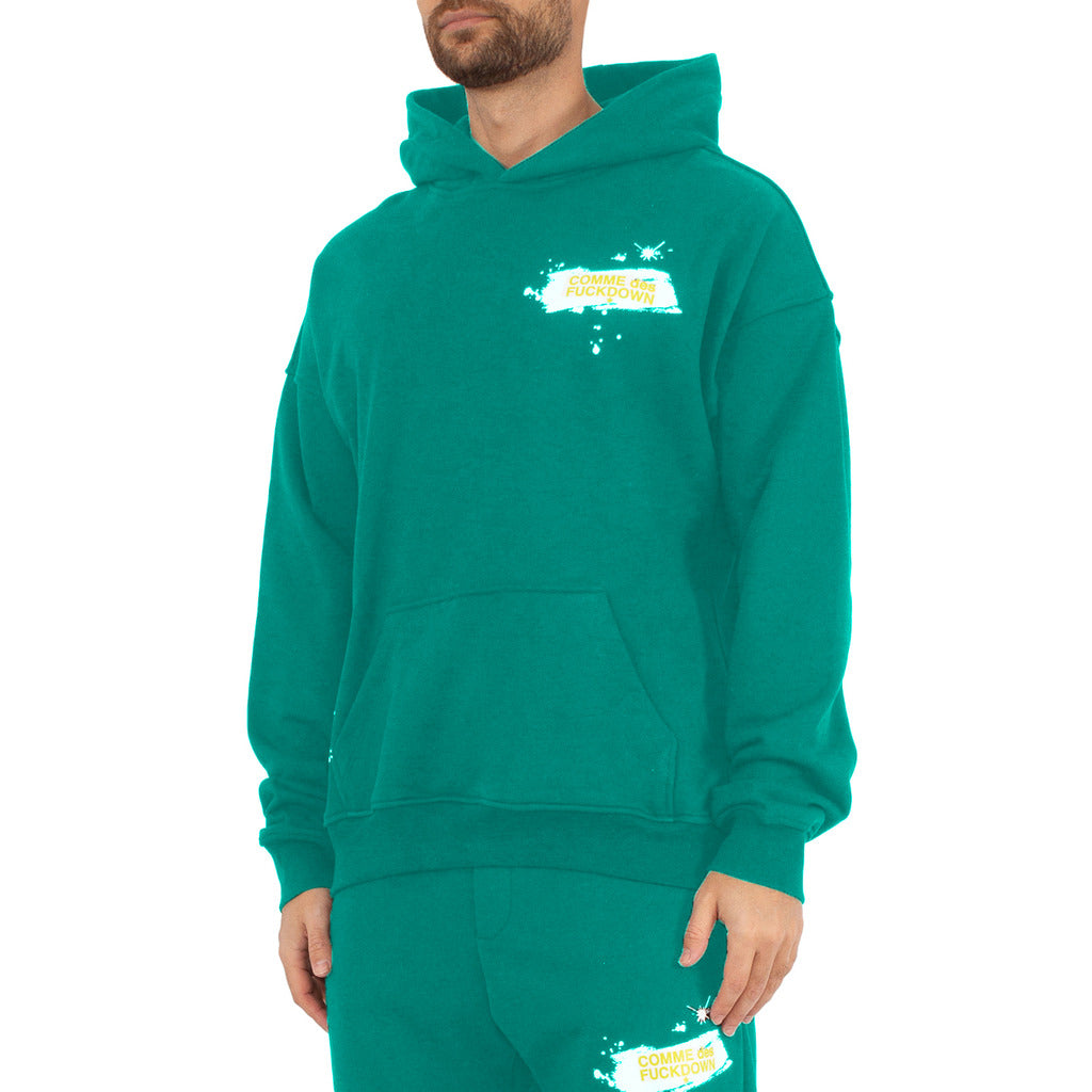 Comme Des Fuckdown Cotton Sweatshirt Hooded Print — view 3