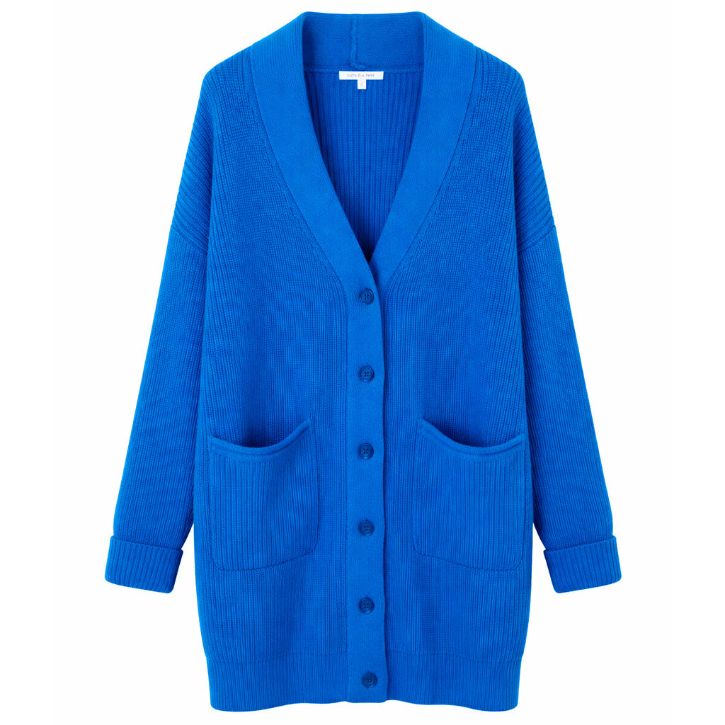 Patrizia Pepe Cardigan Lungo Sweater Blue Royal Blue