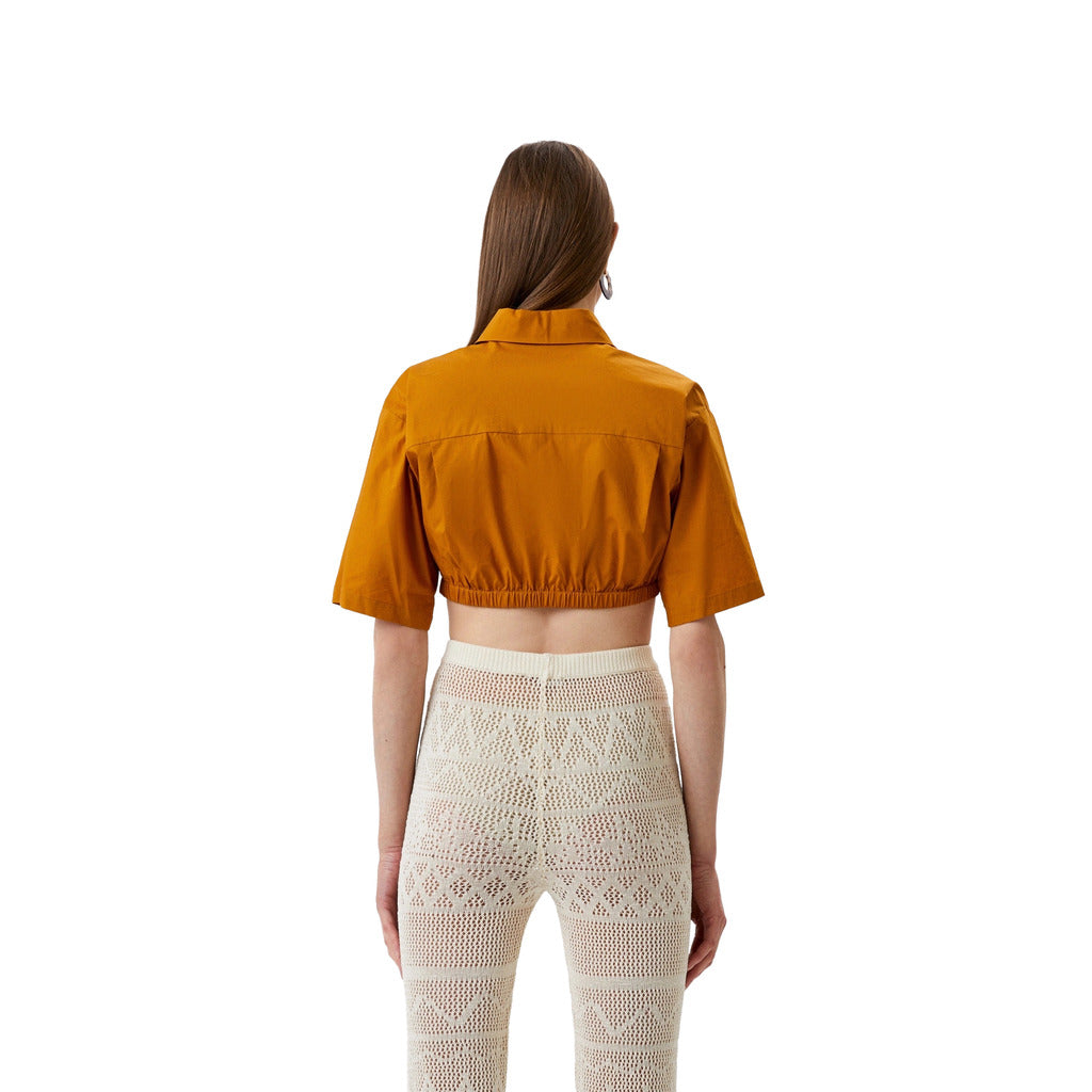 Patrizia Pepe Shirt Short Sleeve Short Cammello Camel — view 3