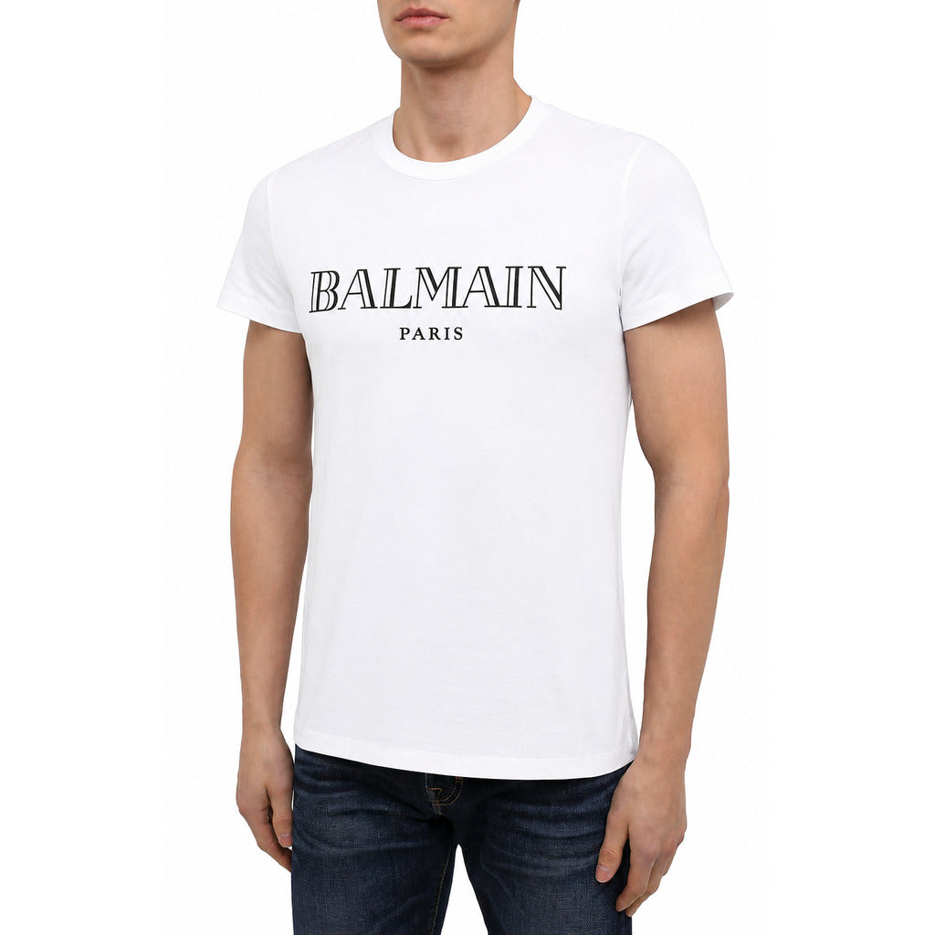 Balmain Cotton T-Shirt  Paris White