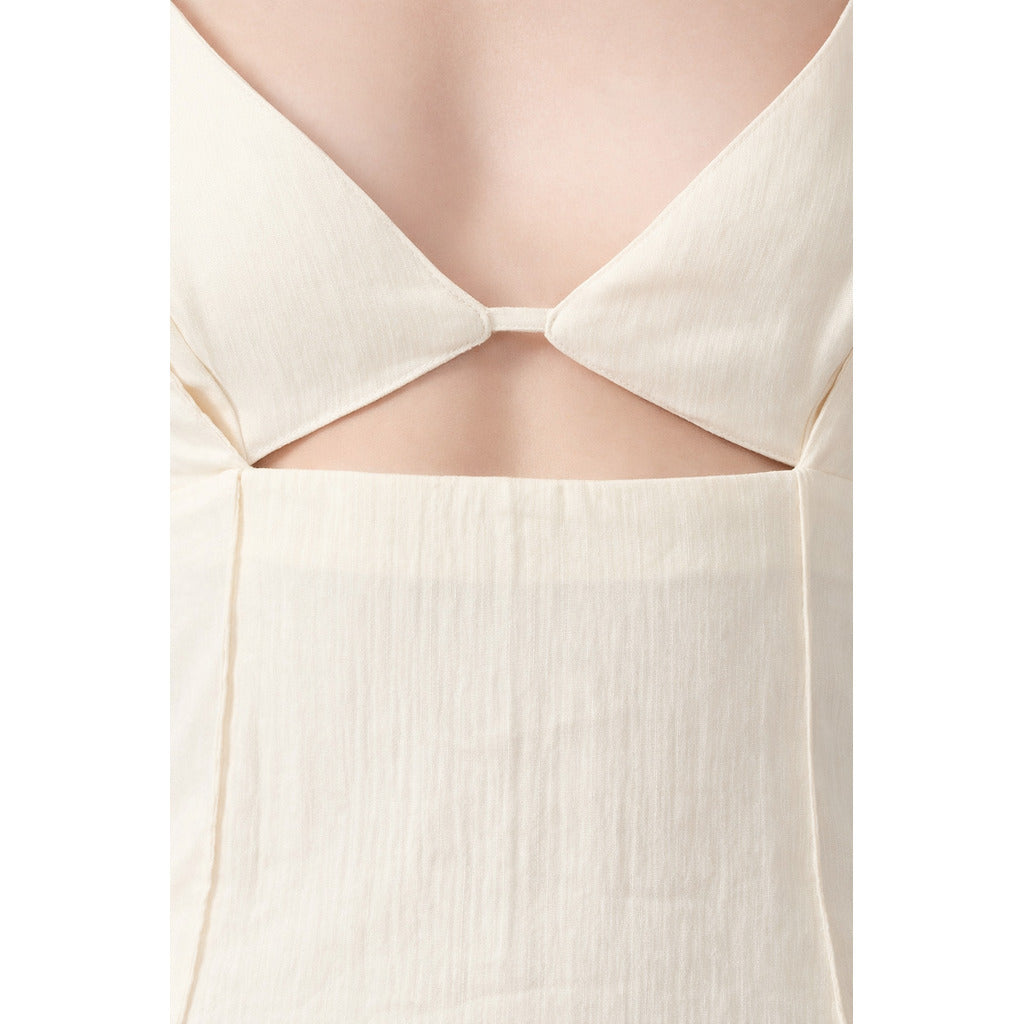 Patrizia Pepe Dress Linen Beige — view 4