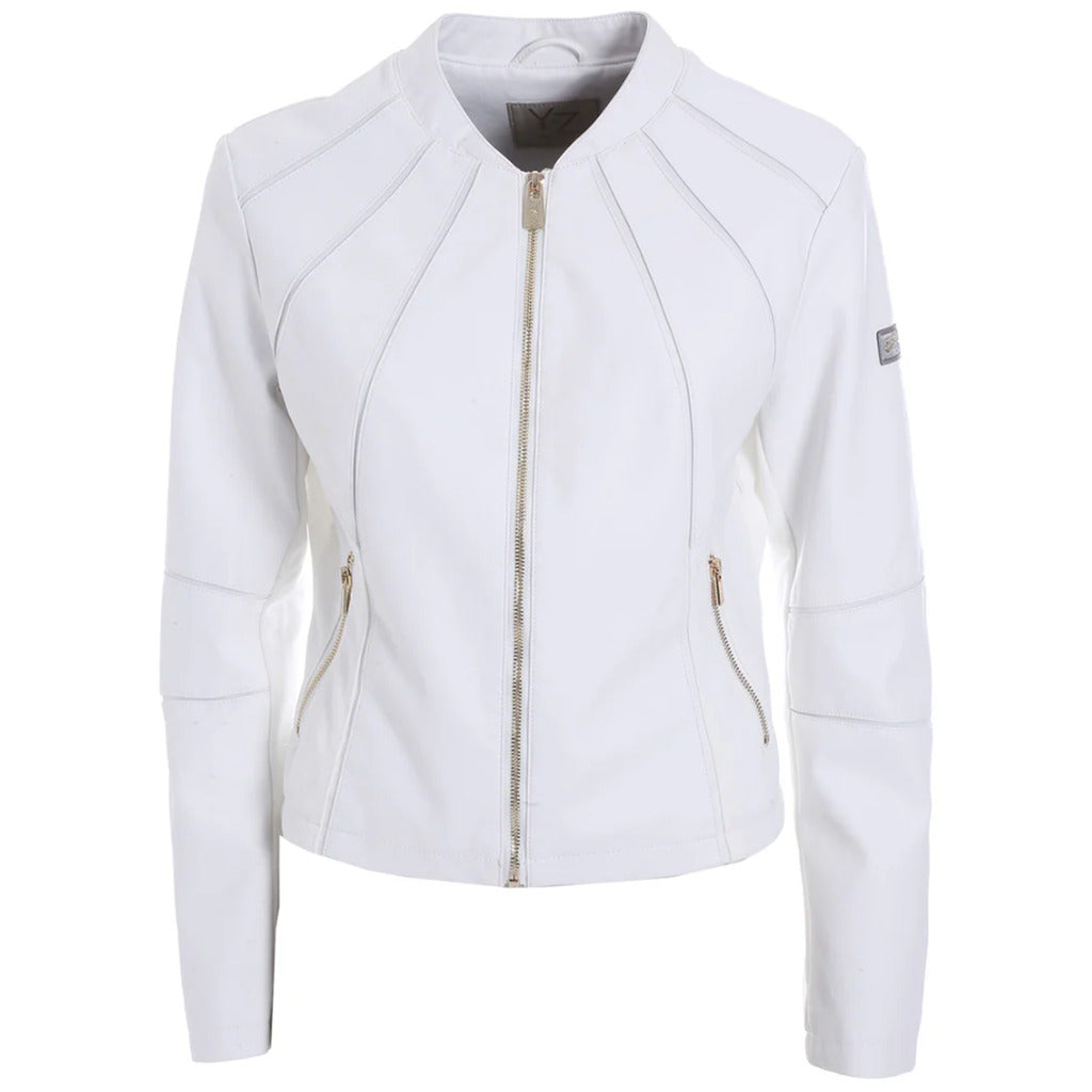 Yes Zee Leather Jacket Ecopelle White