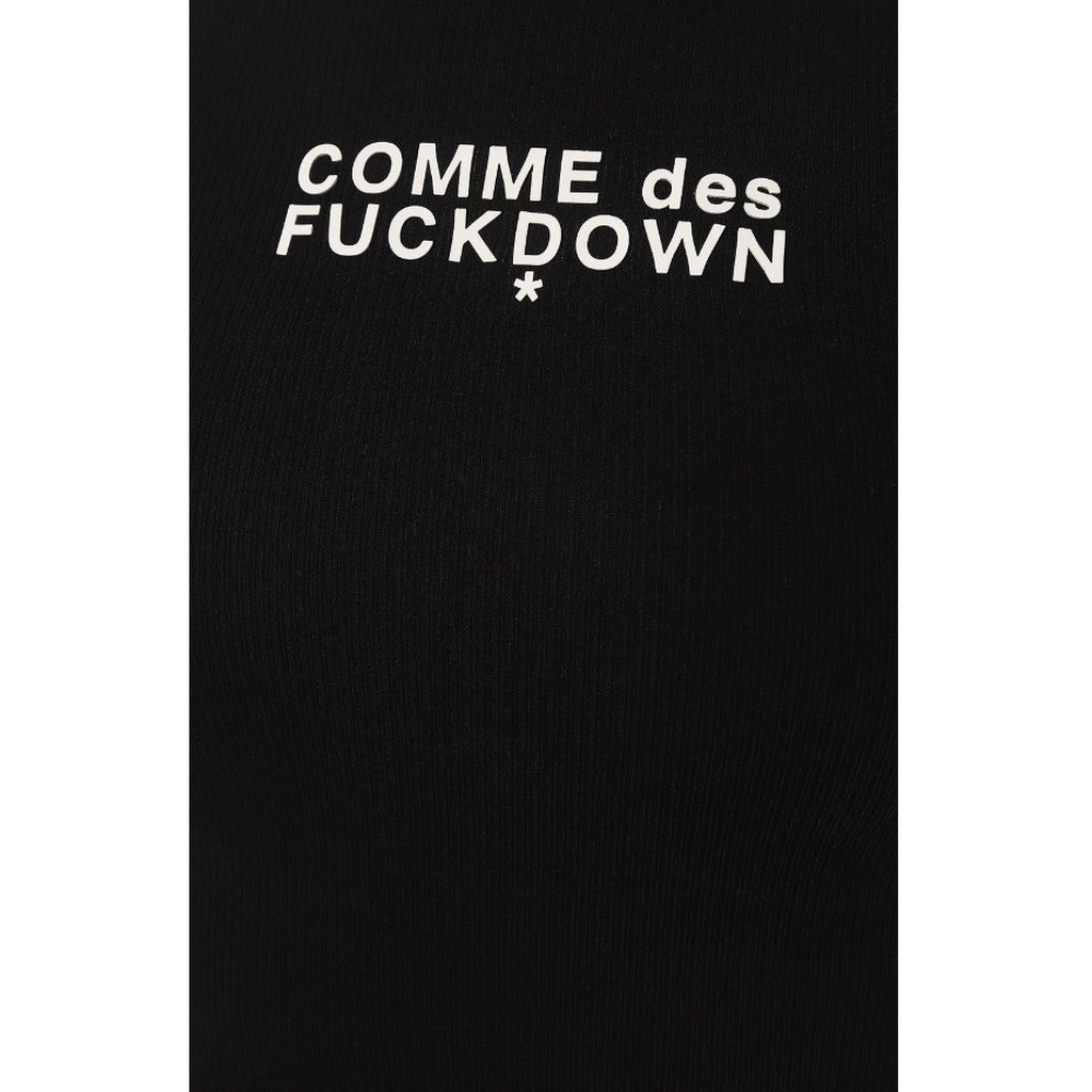 Comme Des Fuckdown Cotton Top Crop In Costina Nero Black — view 4