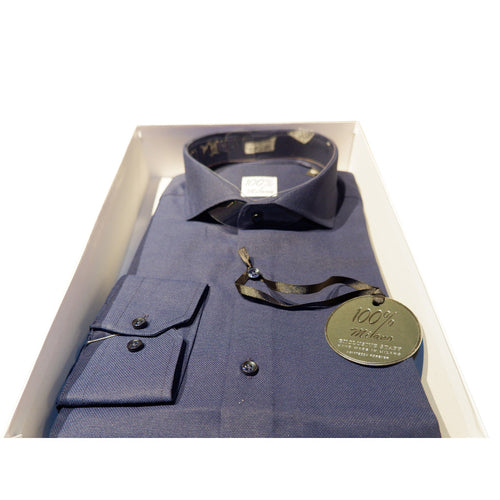 100% milano - Shirts - modslimfit_oxford-blu