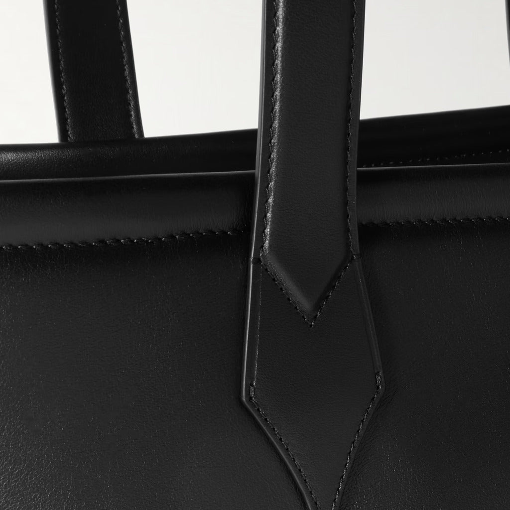 Montblanc Leather Tote Bag In Pelle Black — view 6
