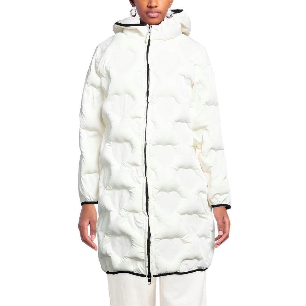 Love Moschino , Long Down Jacket, White, Quilted With
