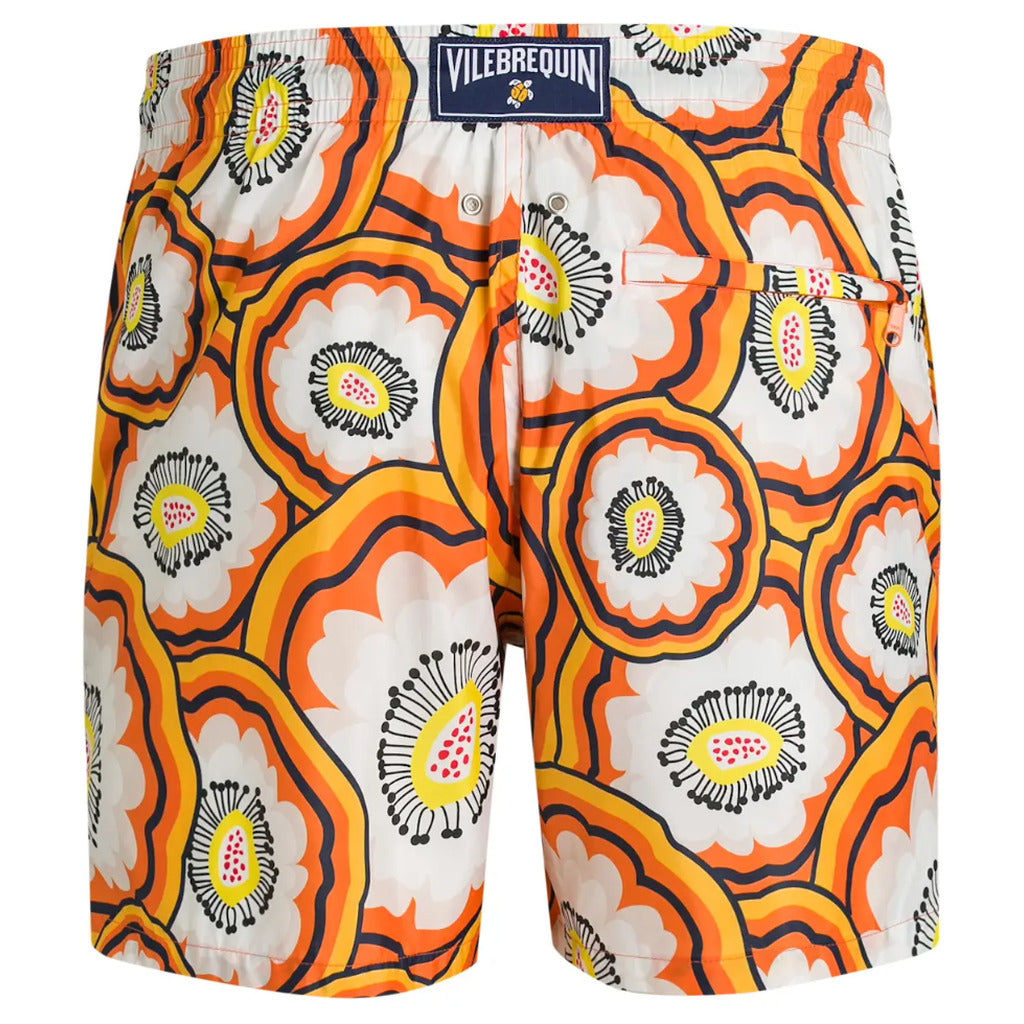 Vilebrequin Cotton Swim Shorts Orange Flowers — view 2