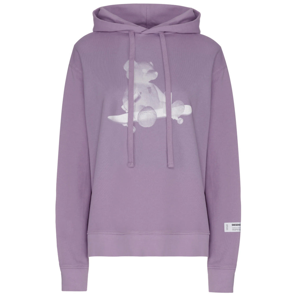 Diego Venturino Cotton Sweatshirt Lilac Print Bear