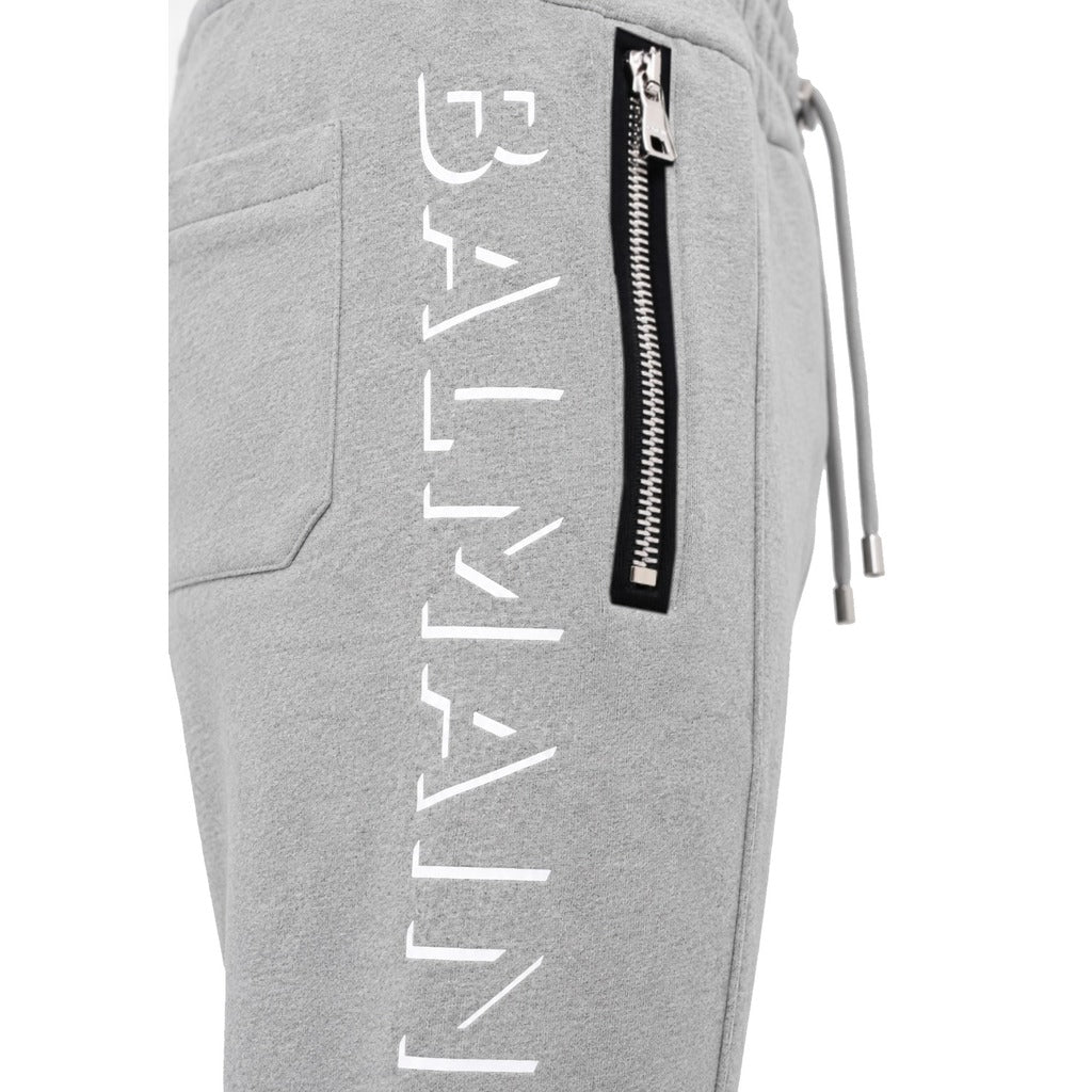 Balmain Cotton Trousers Jogging Grigi Gray — view 3