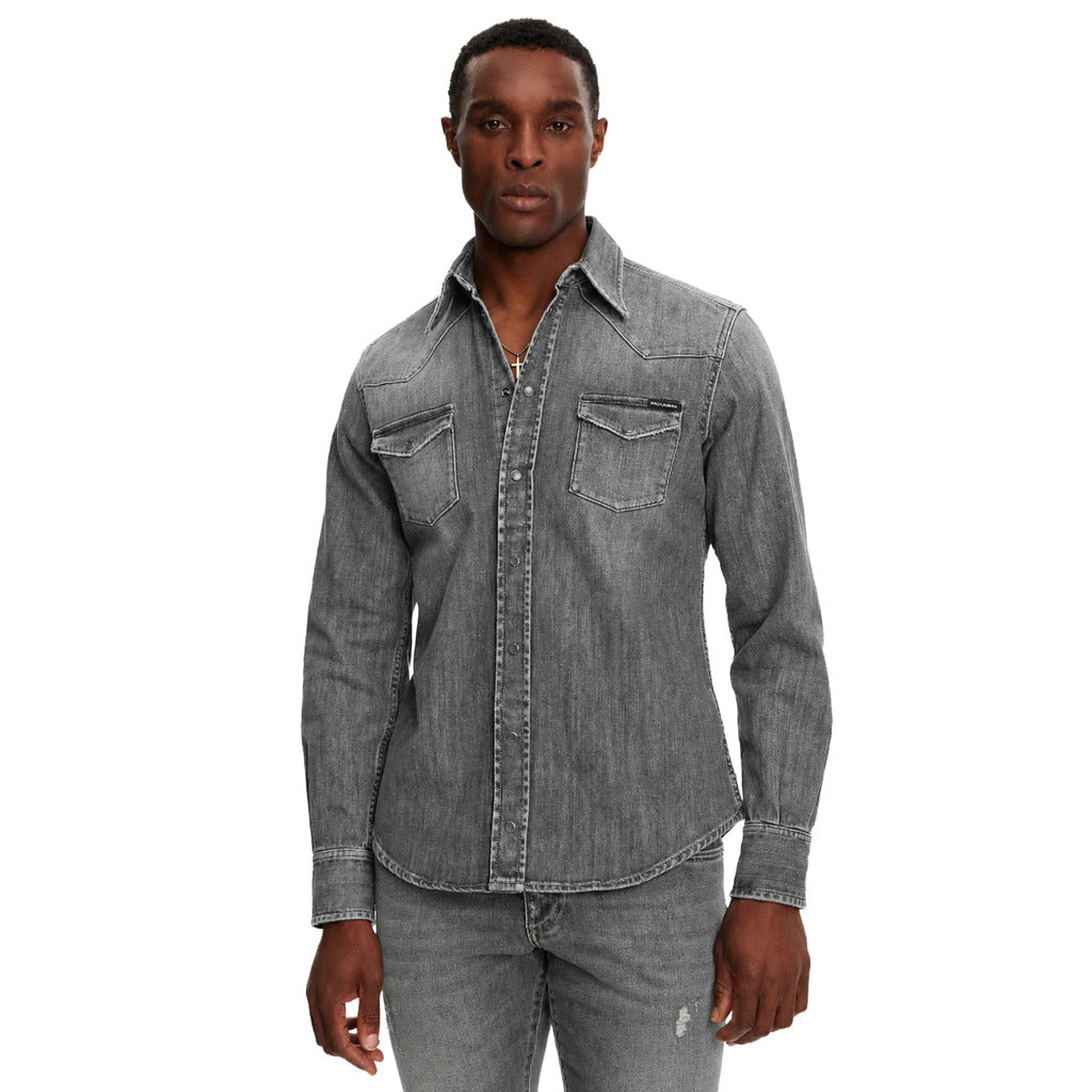Dolce & Gabbana Shirt Denim Grigia Grey