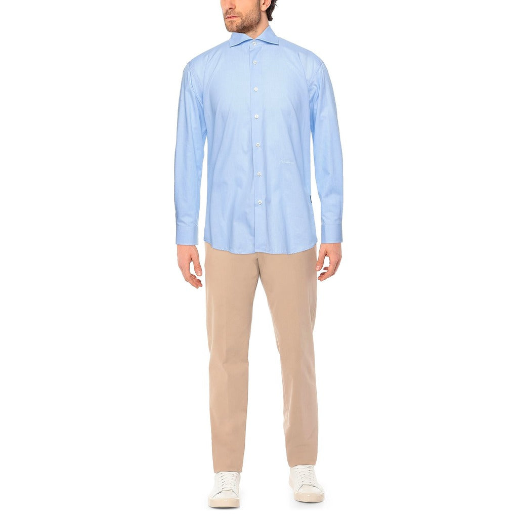 Aquascutum Cotton Shirt Royal Blue Light Blue — view 2