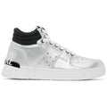 Versace Jeans Couture high sneakers in silver painted eco-leather
