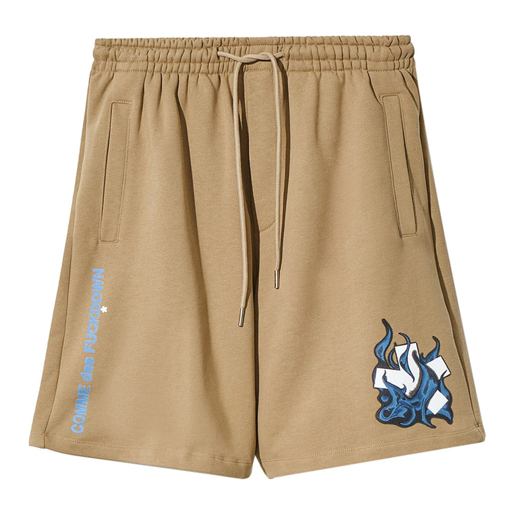 Comme Des Fuckdown Cotton Shorts Sweatshirt Print
