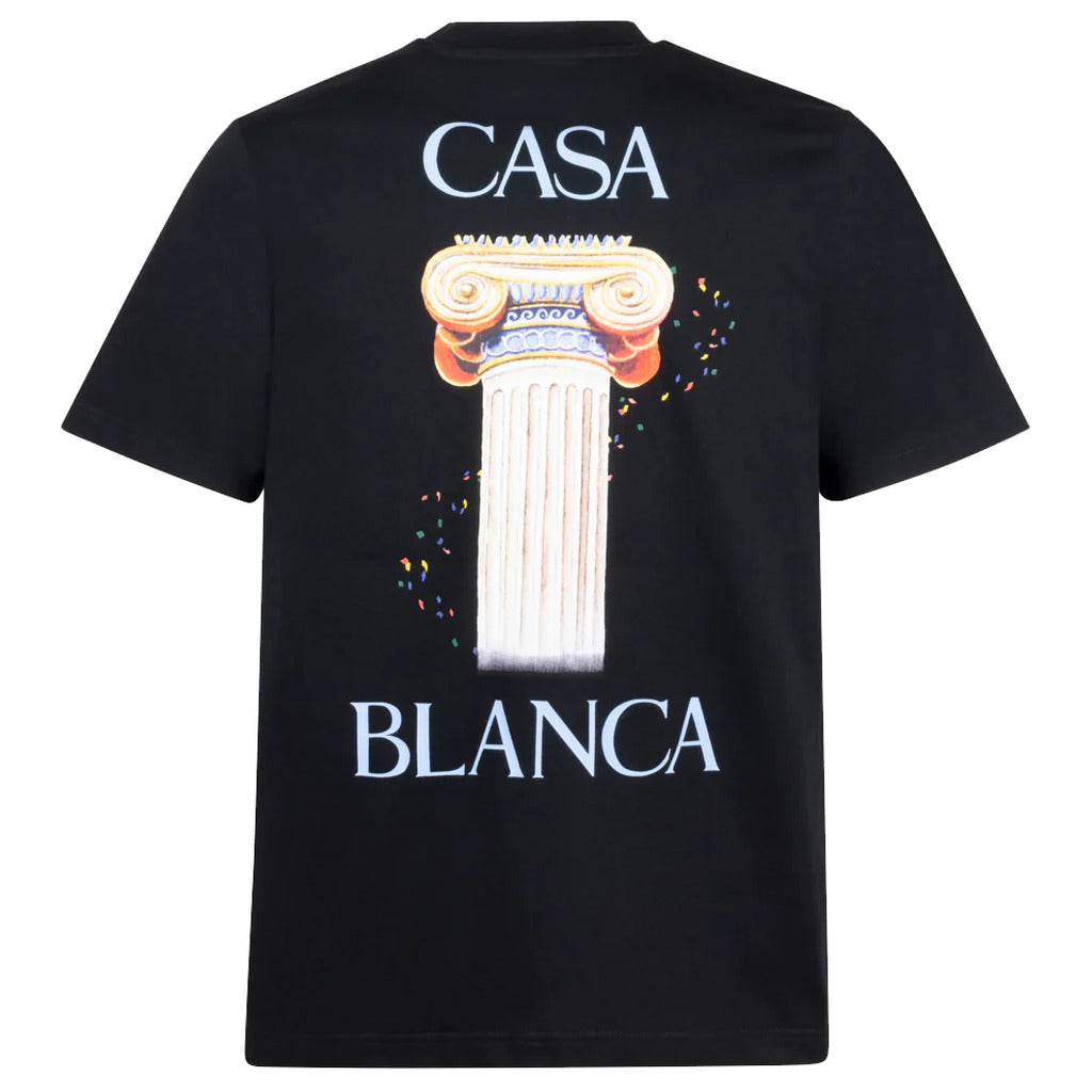 Casablanca Cotton T-Shirt La Colomne Black — view 2