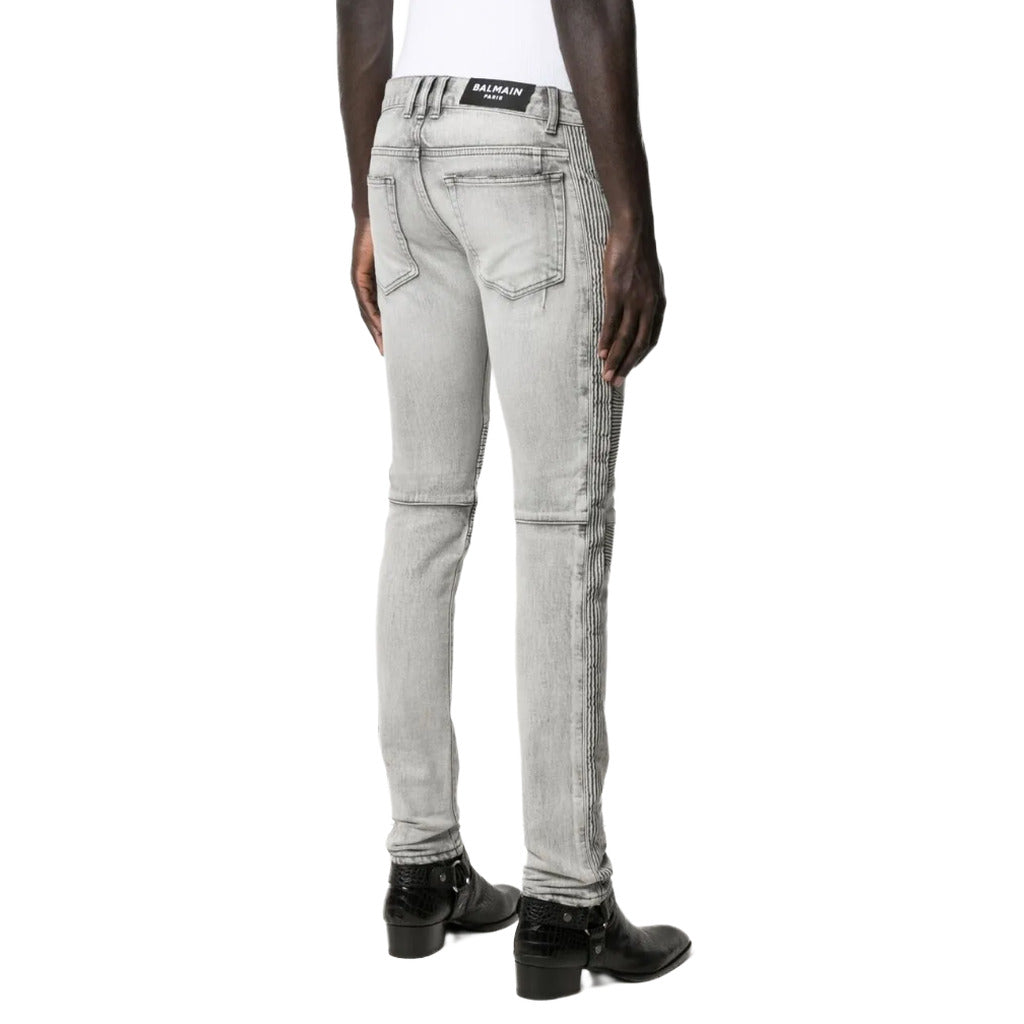 Balmain Cotton Jeans Slim Fit Grigi Grey — view 2