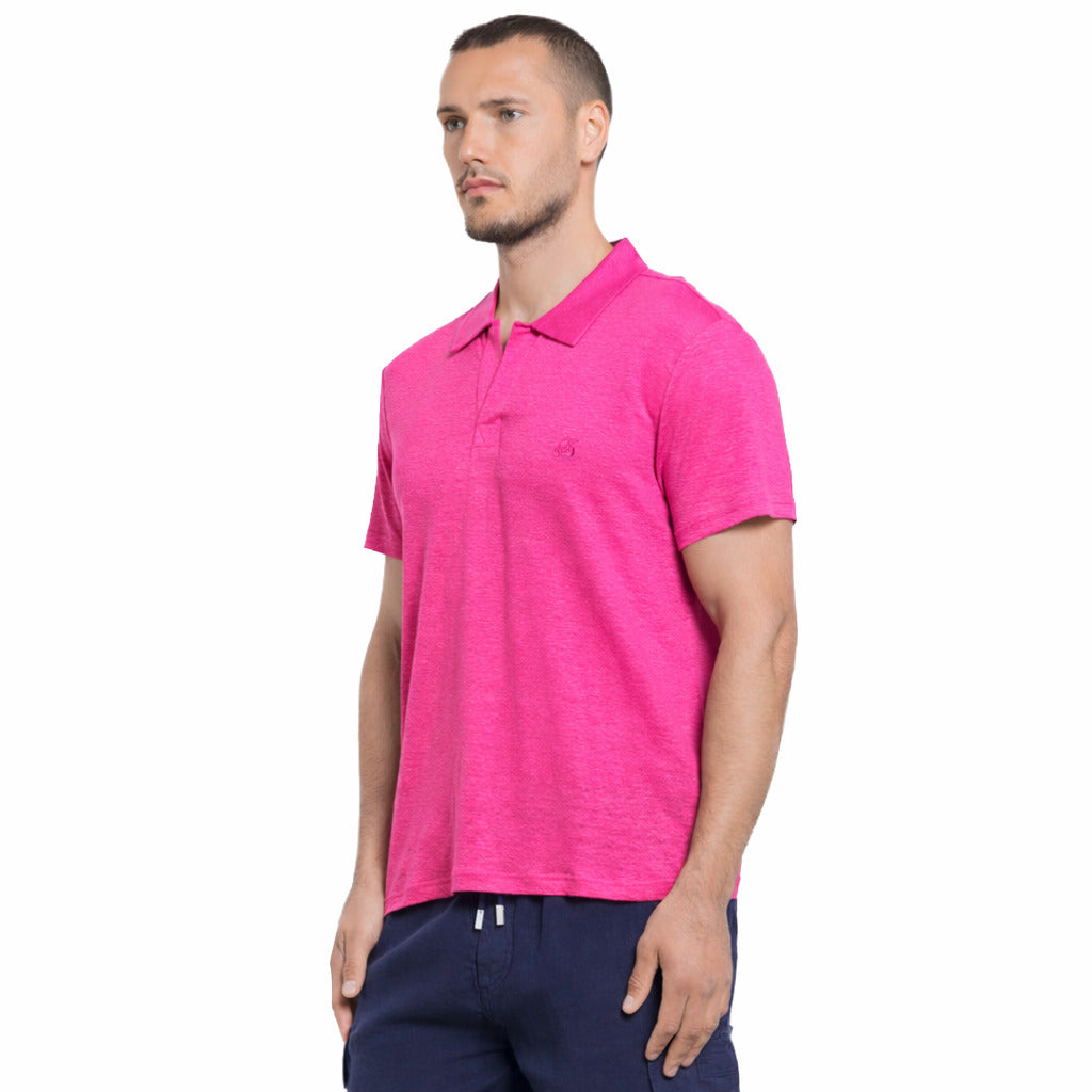 Vilebrequin Linen Polo Rosa Shocking — view 2