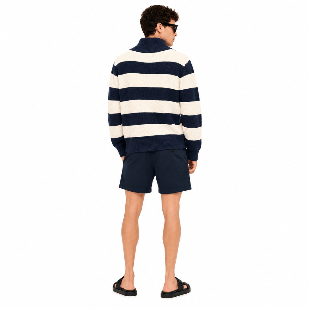 Dolce & Gabbana Cotton Sweater Crewneck Righe Blue — view 2
