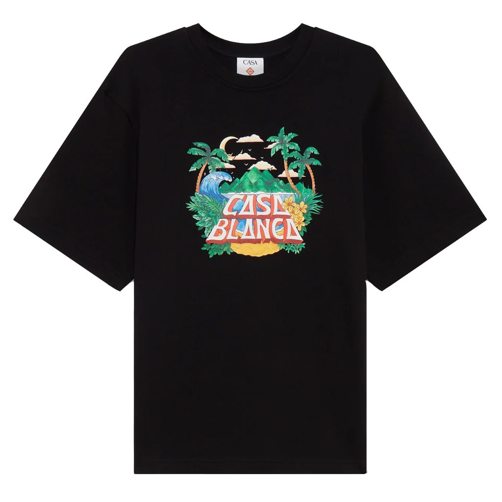 Casablanca Cotton T-Shirt Casa Beach Wave Black