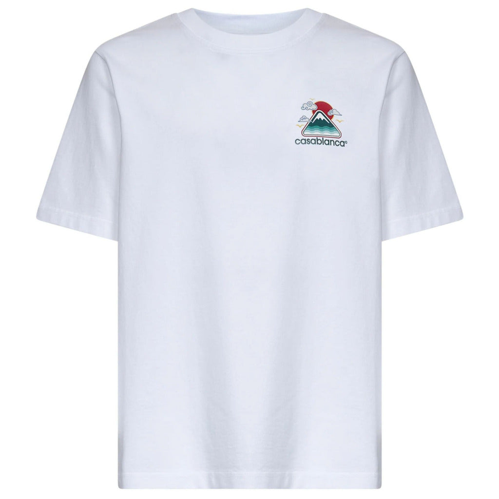 Casablanca Cotton T-Shirt Montagne Ondulée White